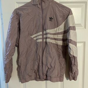 Adidas Mauve and Cream Windbreaker Jacket